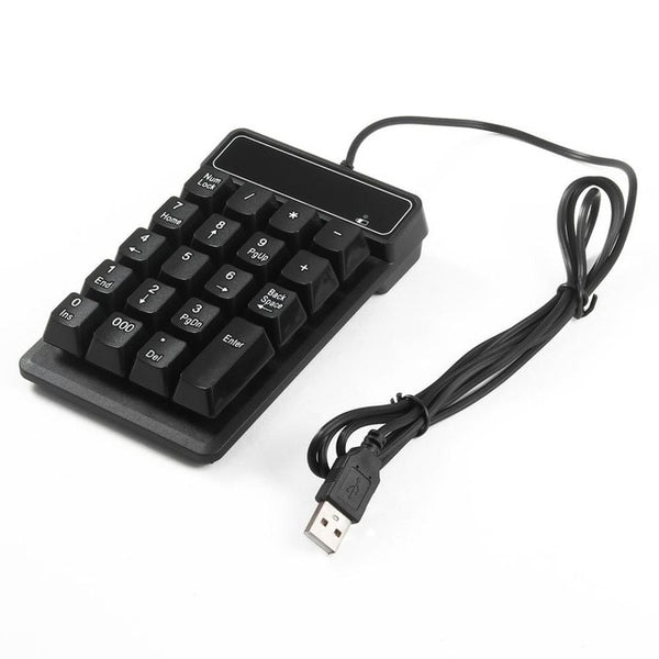 Ultra Slim USB Numeric Keypad Wired Number Pad 19 Keys Mini Digital Keyboard for Laptop PC Notebook Desktop