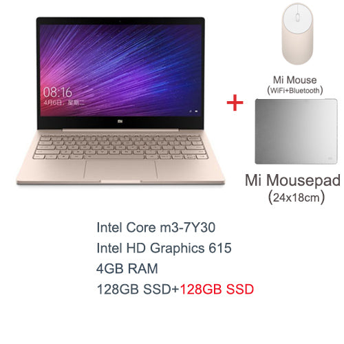 Gold English Xiaomi Air 12 Laptop Notebook Ultra Slim 12.5 inch Windows 10 IPS FHD 1920 x 1080 4GB RAM 128GB SSD HDMI 2.2GHz