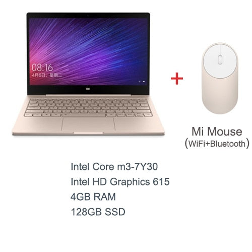 Gold English Xiaomi Air 12 Laptop Notebook Ultra Slim 12.5 inch Windows 10 IPS FHD 1920 x 1080 4GB RAM 128GB SSD HDMI 2.2GHz