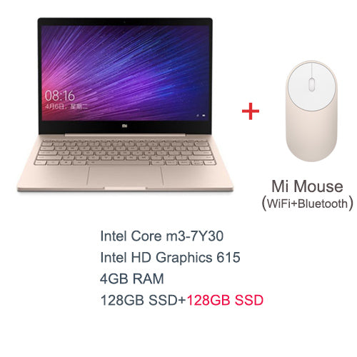 Gold English Xiaomi Air 12 Laptop Notebook Ultra Slim 12.5 inch Windows 10 IPS FHD 1920 x 1080 4GB RAM 128GB SSD HDMI 2.2GHz