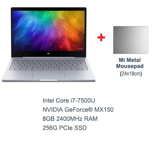 13.3 inch Xiaomi Mi Laptop Notebook Air Original Intel Core i7-7500U 8GB DDR4 Fingerprint Recognition FHD Display Windows 10