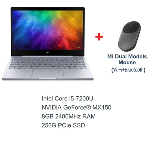 Original Xiaomi Mi Laptop Notebook Air Fingerprint Recognition Intel Core i5-7200U NVIDIA GeForce MX 13.3inch display Windows 10