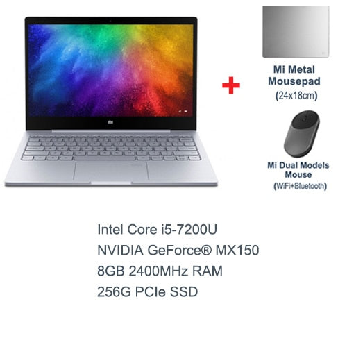 Original Xiaomi Mi Laptop Notebook Air Fingerprint Recognition Intel Core i5-7200U NVIDIA GeForce MX 13.3inch display Windows 10