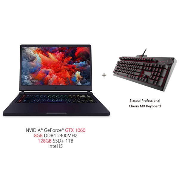 In Stock Xiaomi Mi Gaming Notebook 15.6'' 128GB/256GB SSD+1TB Quad-core 8GB 3.5GHz i5-7300HQ i7-7700HQ laptop GTX 1050 Ti/1060