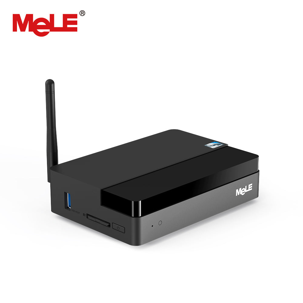 Fanless Windows 10 Mini PC MeLE PCG03 2G 32G Quad Core Intel Atom Z3735F HDMI VGA LAN WiFi USB Bluetooth Kensington Lock Slot