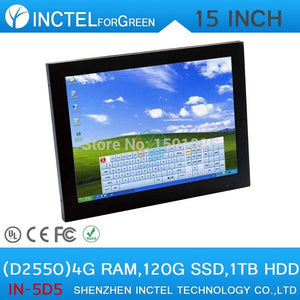 15 inch 4: 3 6COM LPT Desktop Mini PC All In One PC with high temperature 5 wire Gtouch industrial embedded